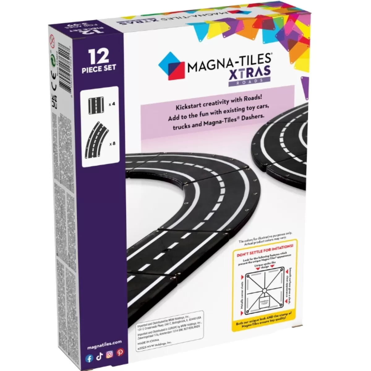 Bouwspeelgoed-Magna-Tiles Magna Tiles Road Pack (12St)