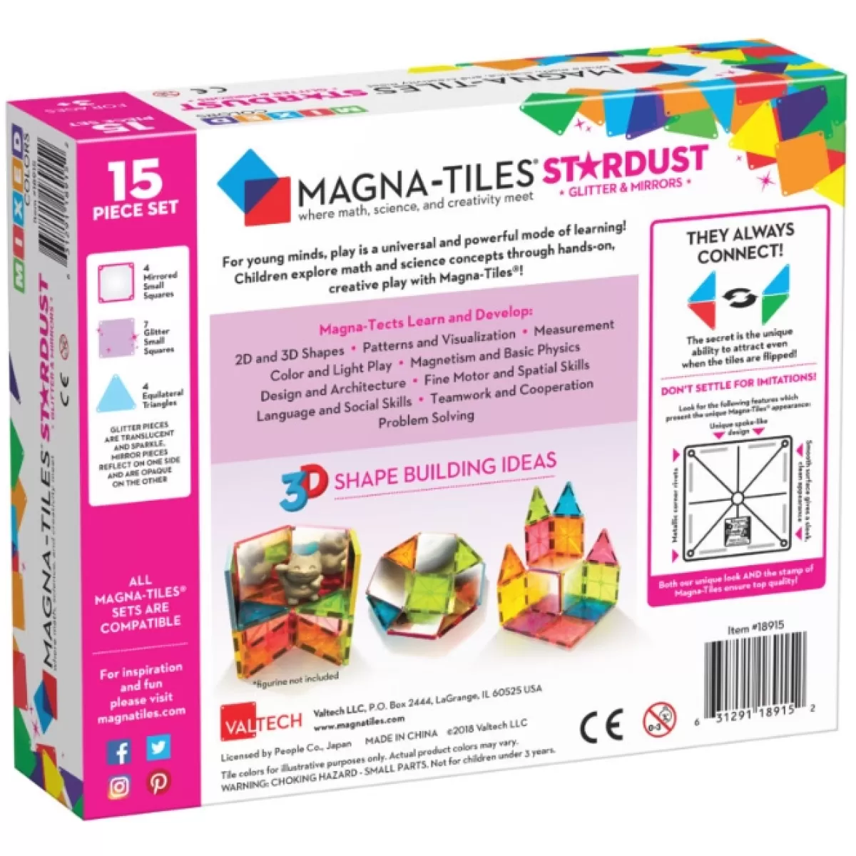 Bouwspeelgoed-Magna-Tiles Magna Tiles Stardust (15St)