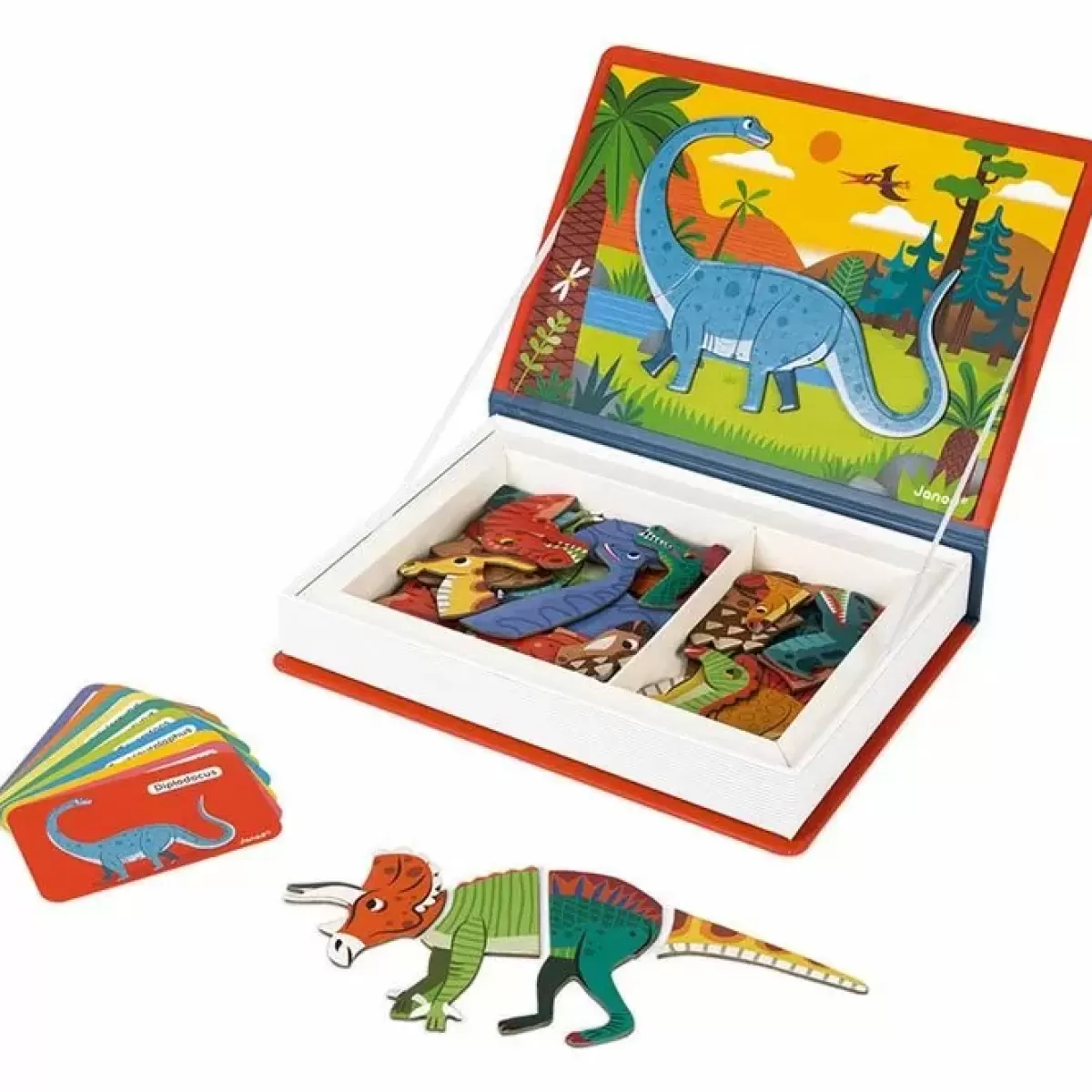 Spelletjes-Janod Magnetibook Dinosaurus