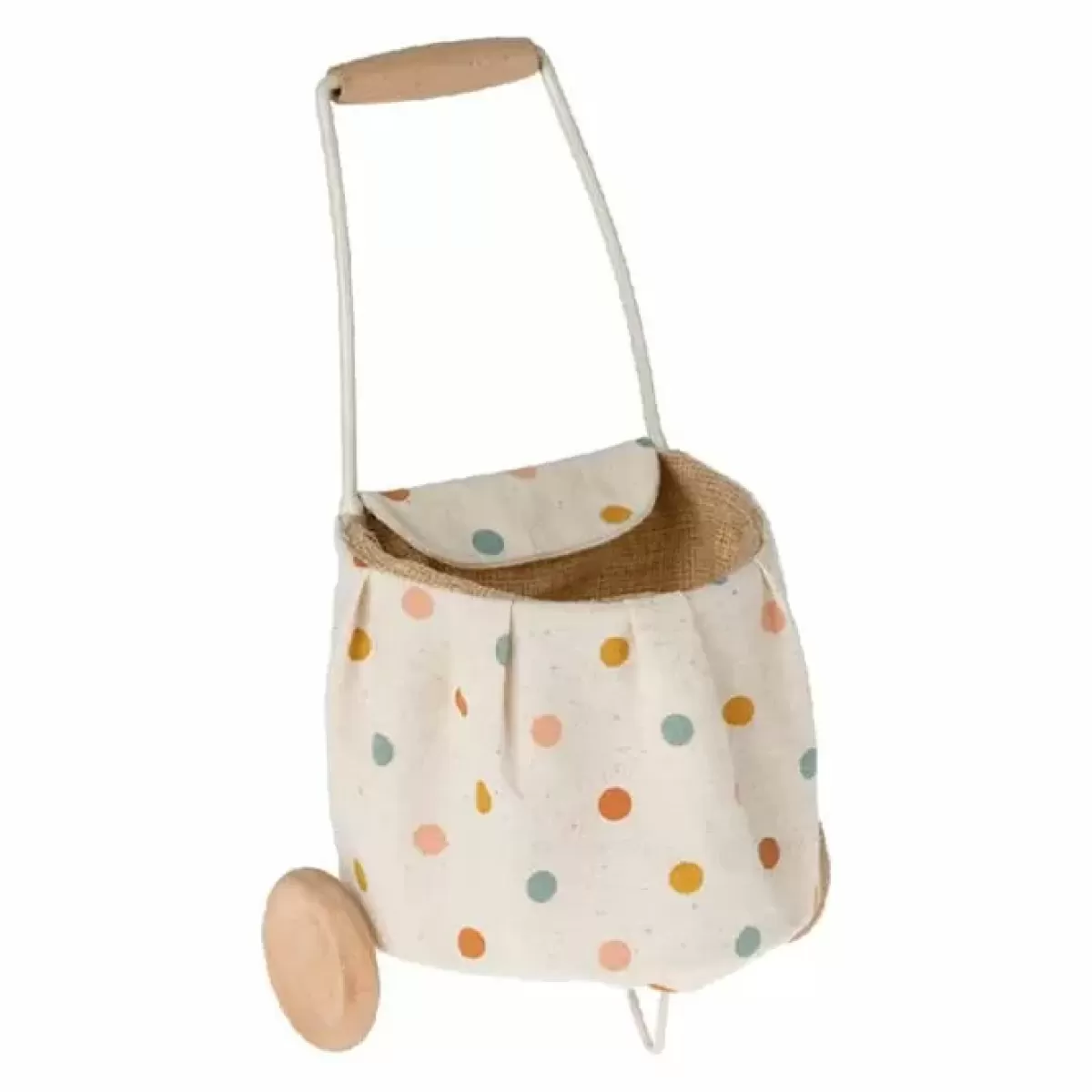 Poppenhuizen & Toebehoren-Maileg Miniatuur Trolley Multi Dots