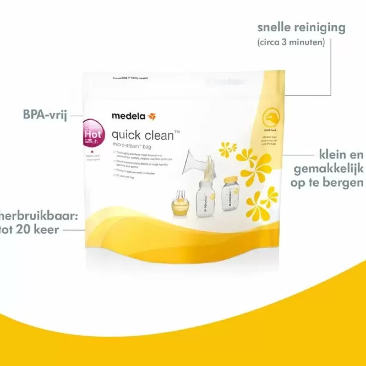 Borstvoeding Musthaves-Medela Quickclean Magnetronzakken (5St)