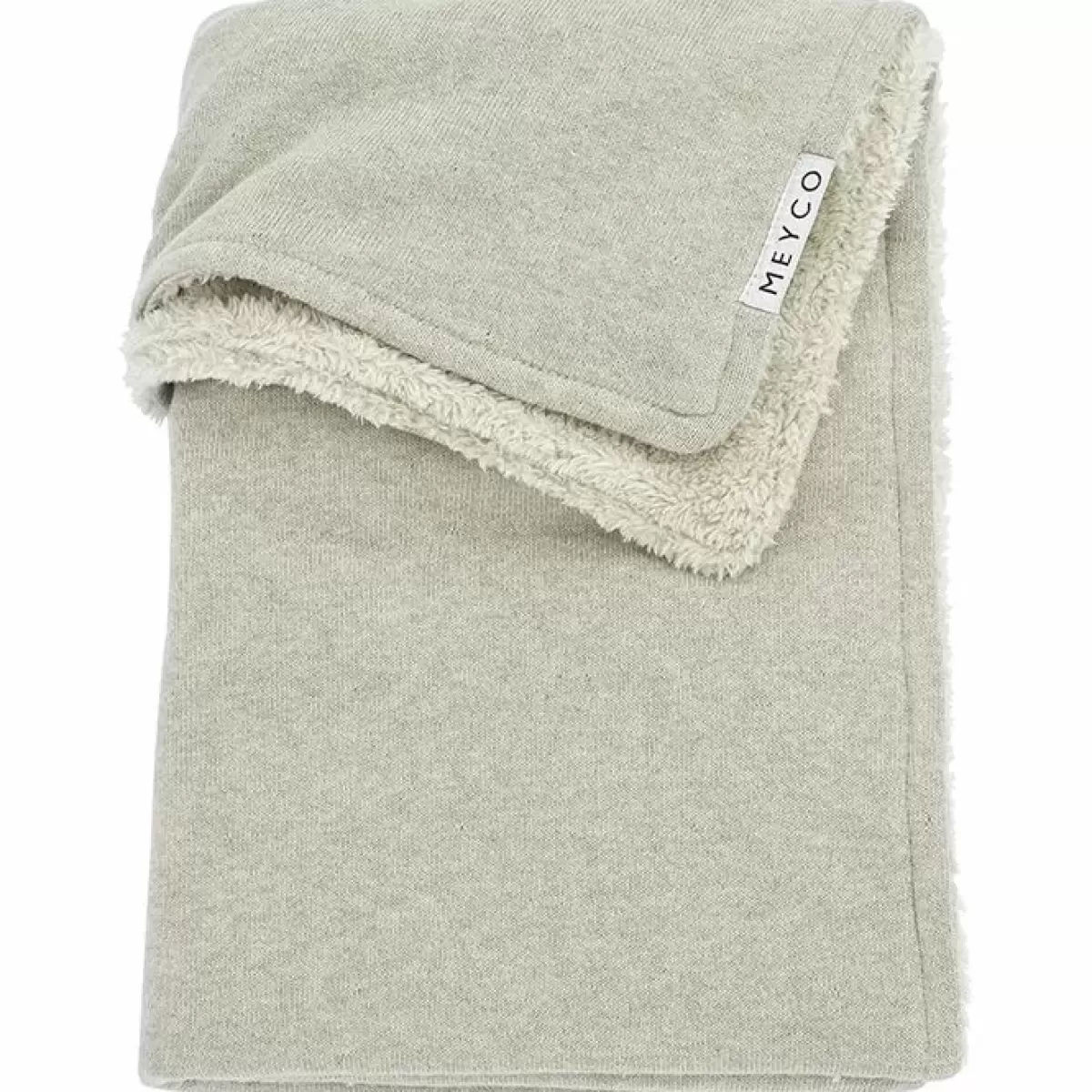 Dekentjes-Meyco Ledikantdeken Knit Basic Fleece Sand Melange