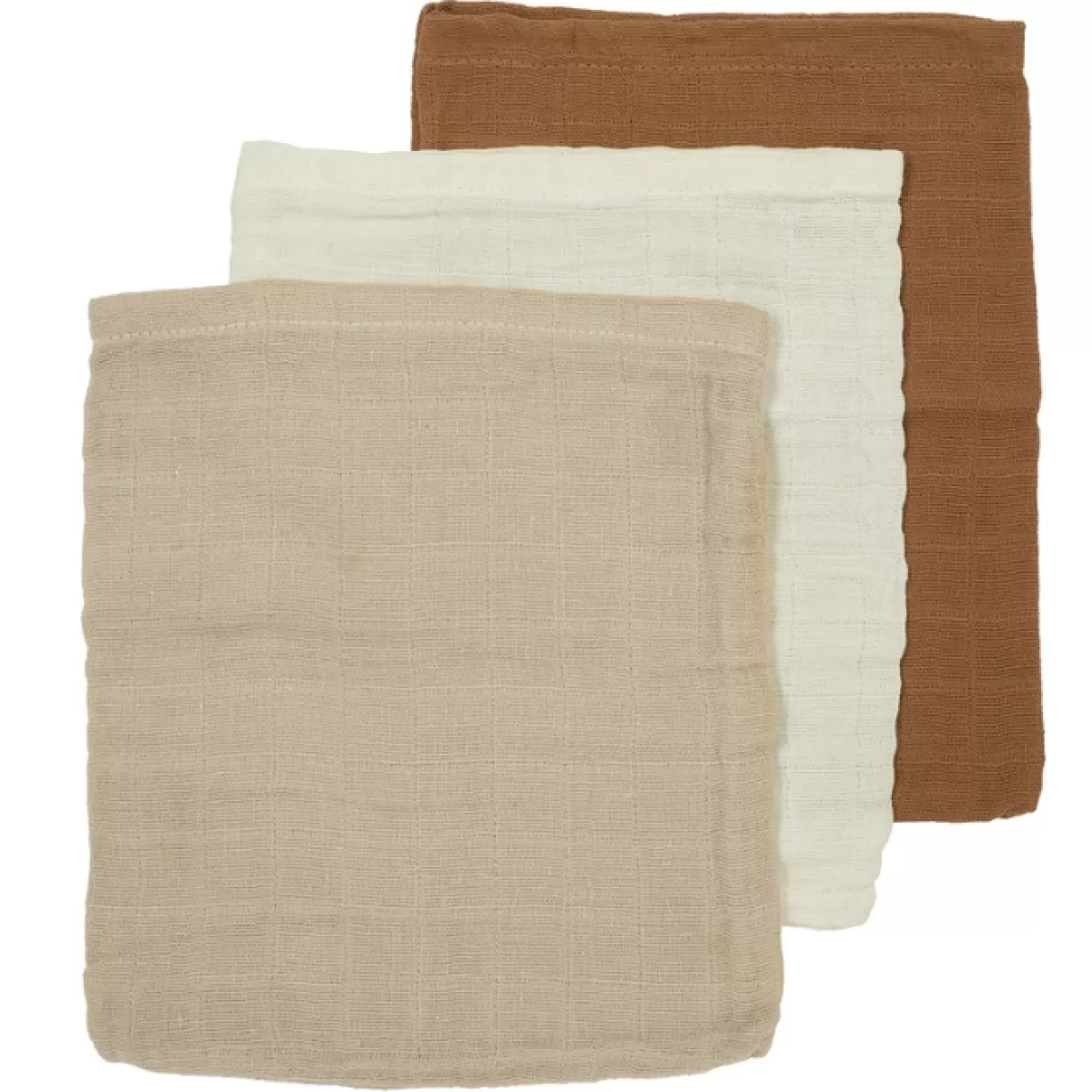 Washandjes-Meyco Washandjes Uni Offwhite/Sand/Toffee