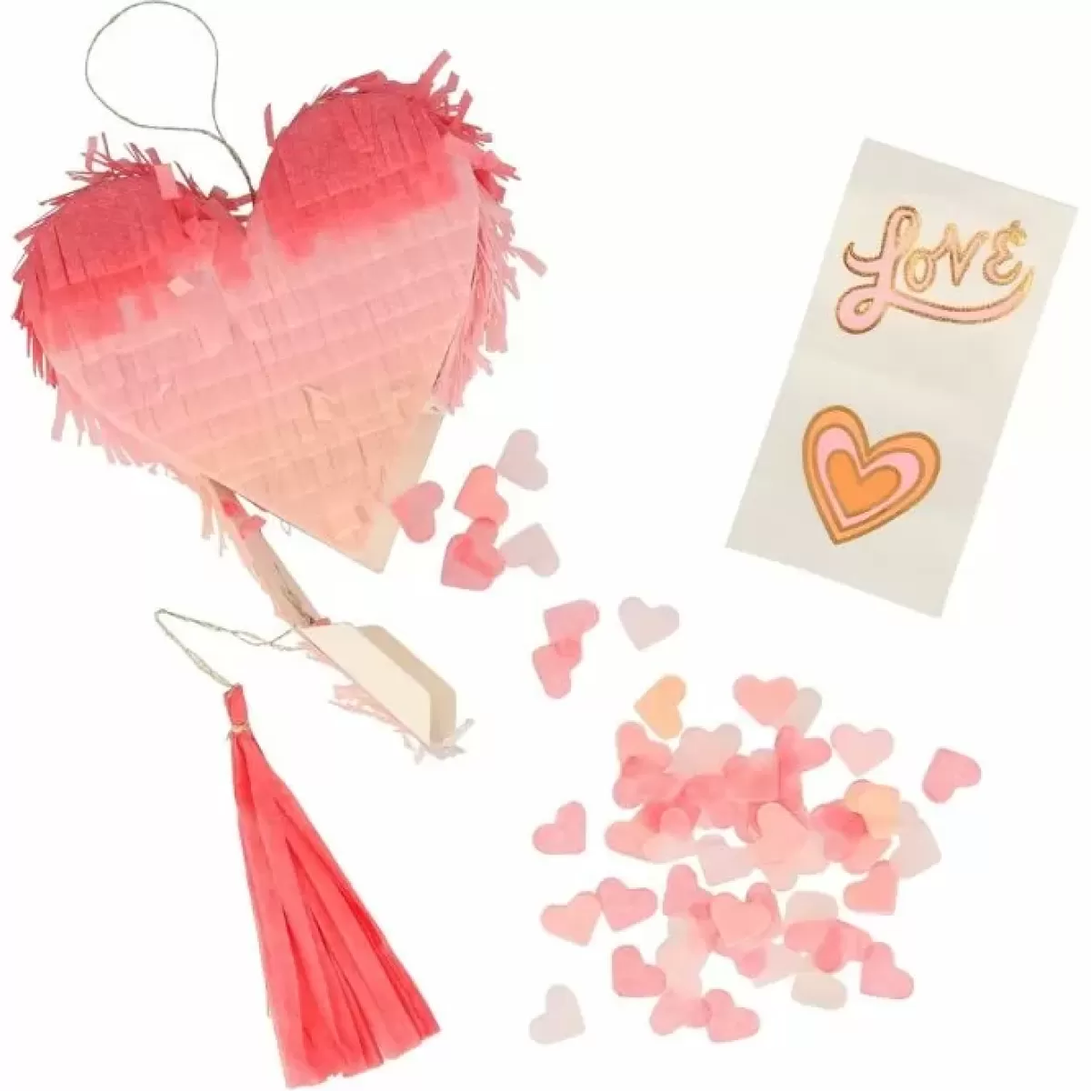 Valentijnsdag-Meri Meri Mini Pinata'S Ombre Heart Valentine (3St)