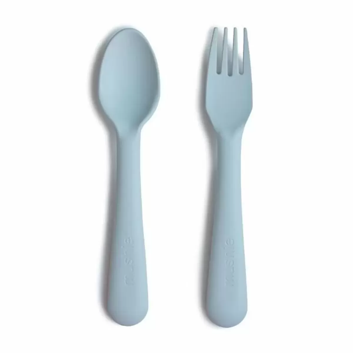 Kinderbestek-Mushie Bestek Vork En Lepel Powder Blue