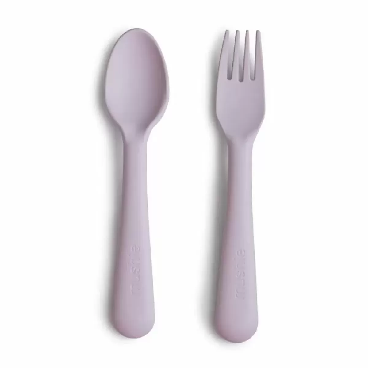 Kinderbestek-Mushie Bestek Vork En Lepel Soft Lilac