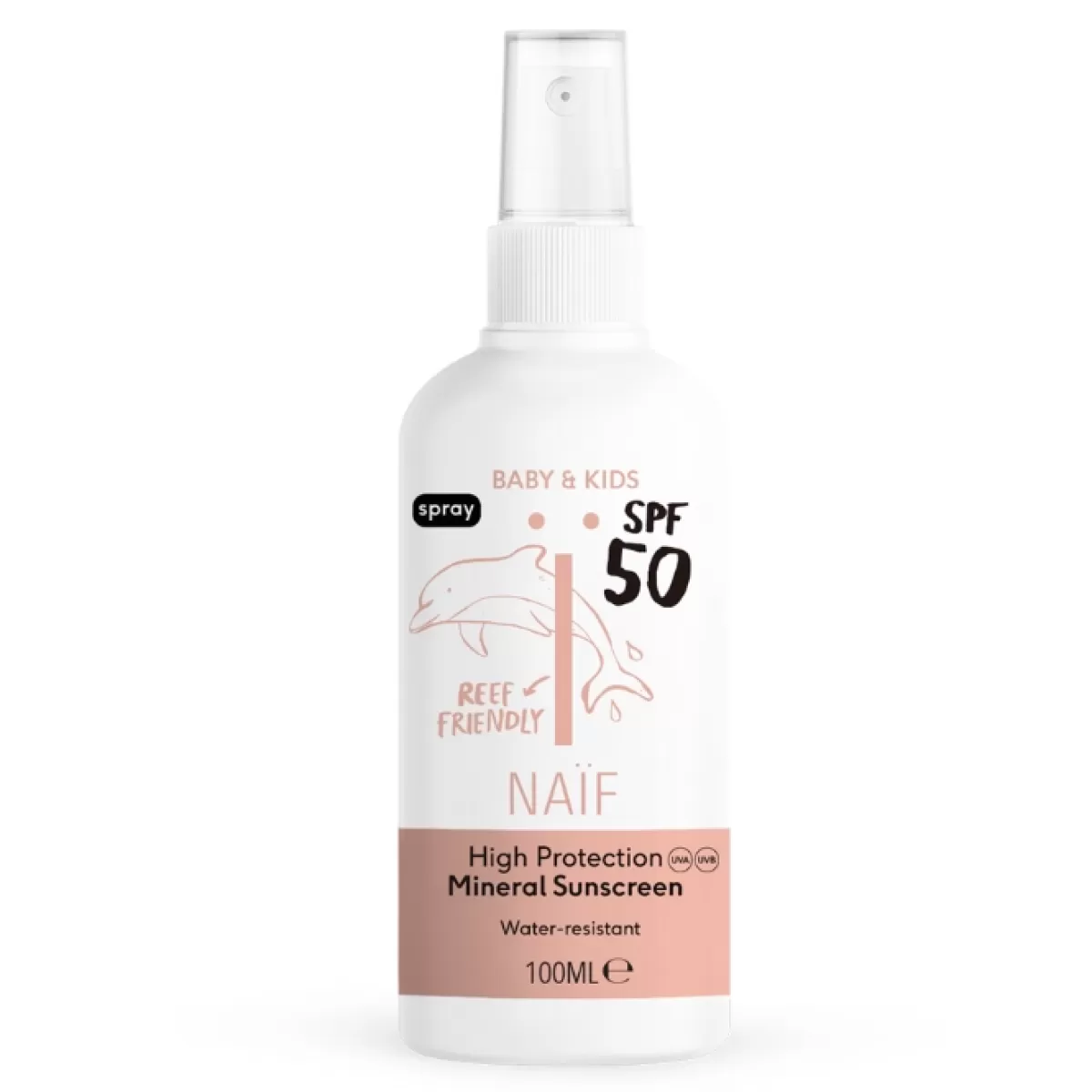 Verzorgingsproducten-Naïf Naif Minerale Zonnebrandspray Spf50 Baby & Kids 100Ml