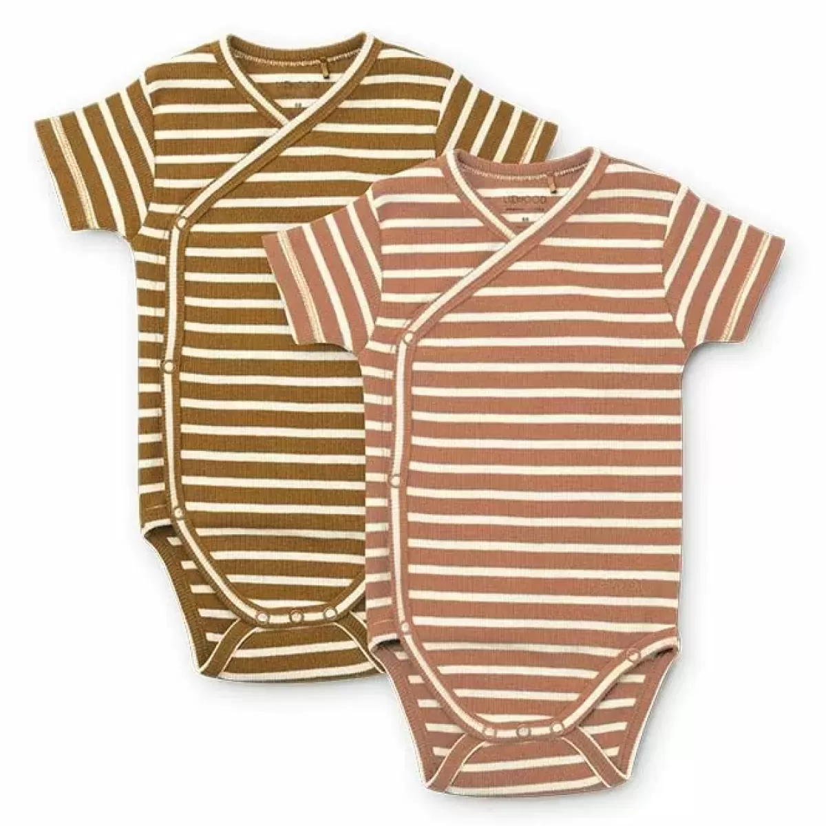 Rompers & Boxpakjes-Liewood Overslagrompers Korte Mouw Hali Stripe Rose