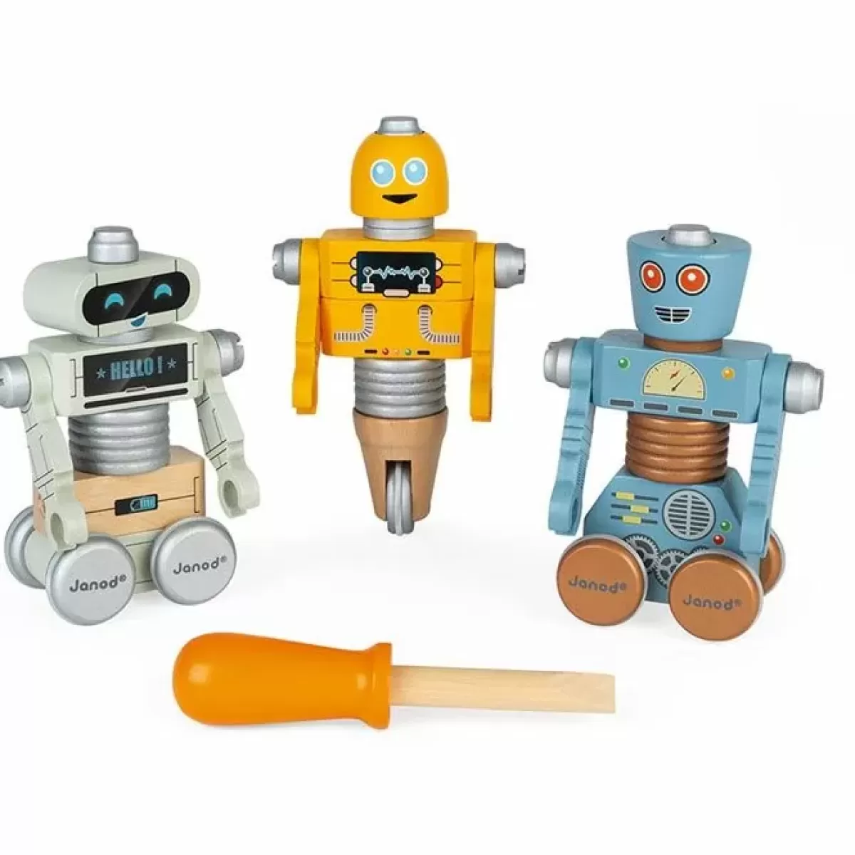 Houten Speelgoed-Janod Robot Set Brico'Kids