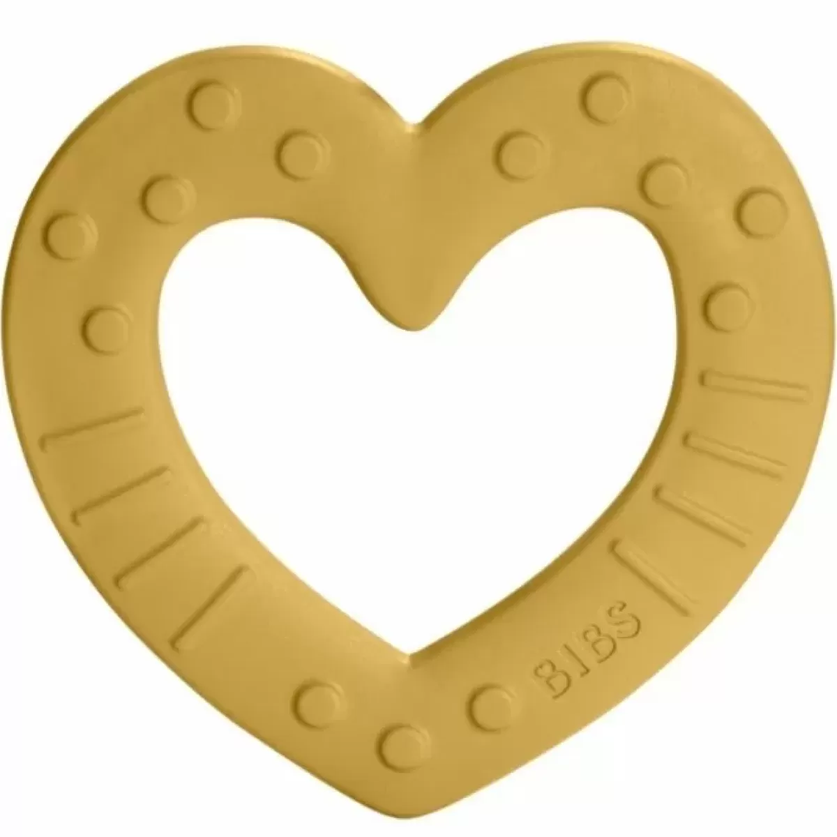 Valentijnsdag-Bibs Siliconen Bijtring Heart Mustard