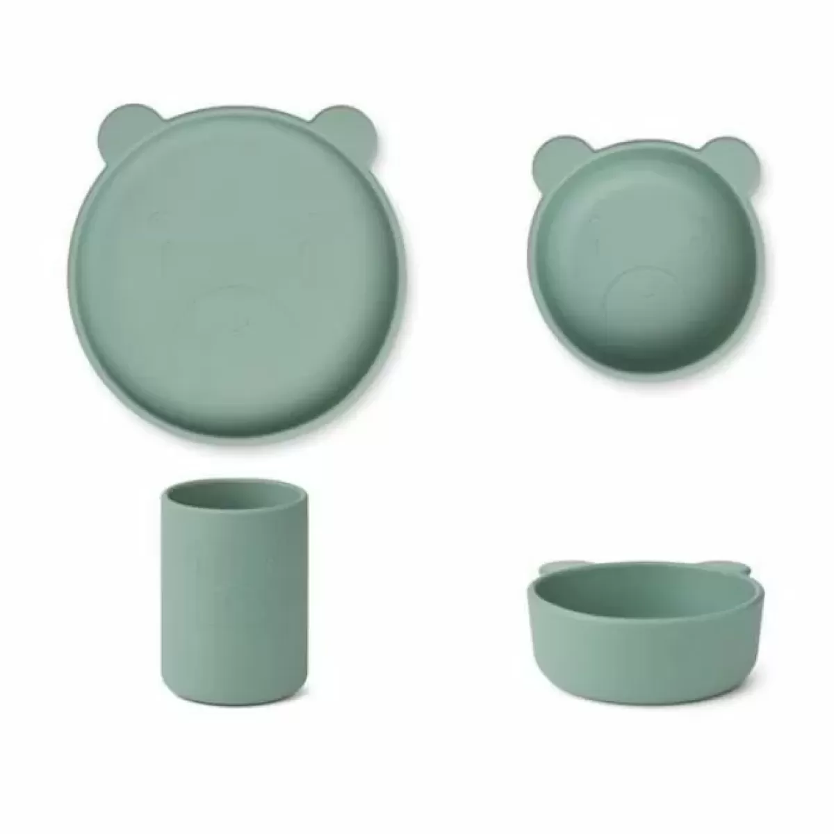 Kinderservies Sets-Liewood Siliconen Peuterserviesset Cyrus Mr Bear Peppermint