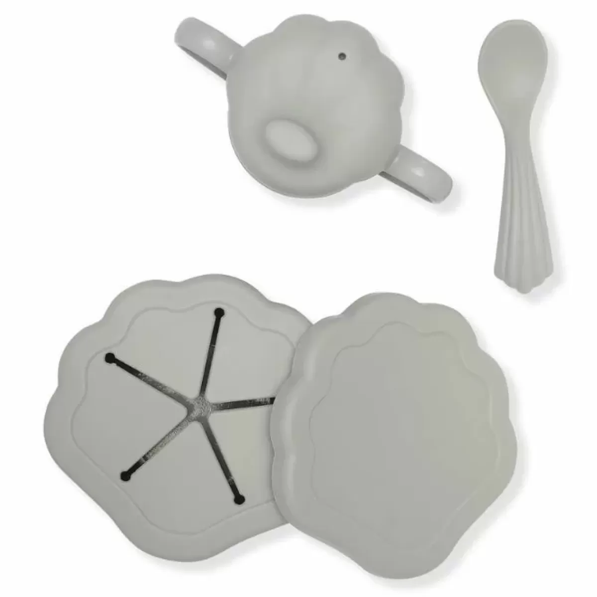 Kinderservies Sets-Konges Slojd Siliconen Serviesset Clam Topanga Beach