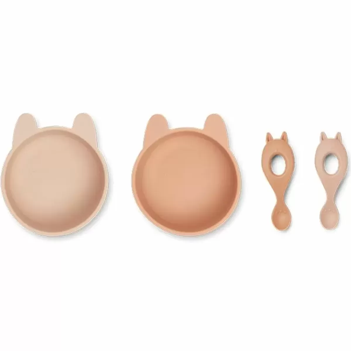 Kinderservies Sets-Liewood Siliconen Serviesset Evan Rabbit Rose Mix