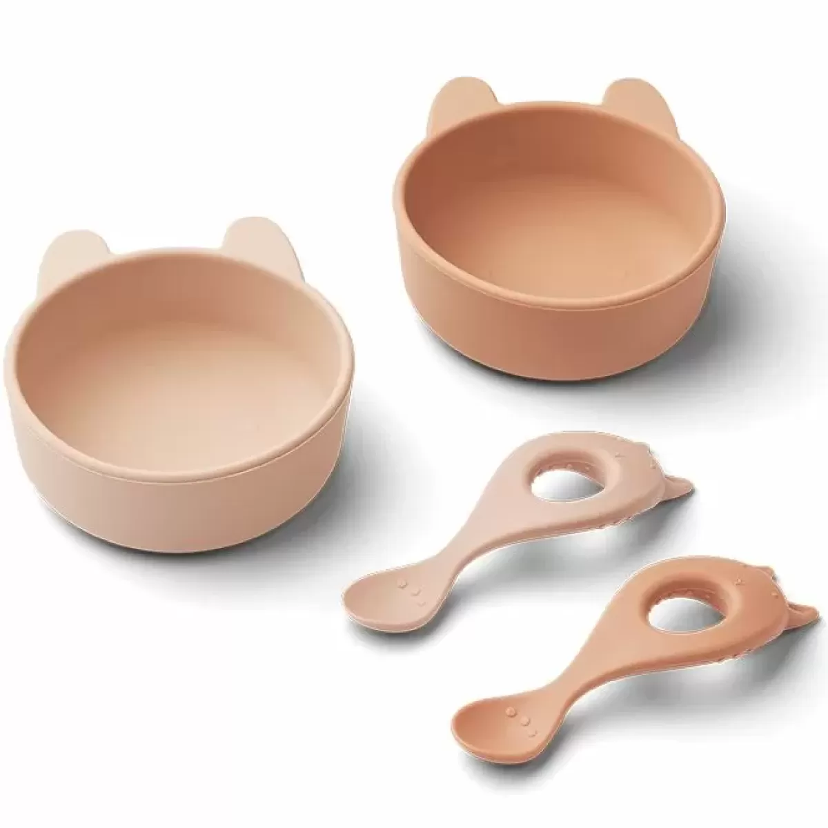 Kinderservies Sets-Liewood Siliconen Serviesset Evan Rabbit Rose Mix