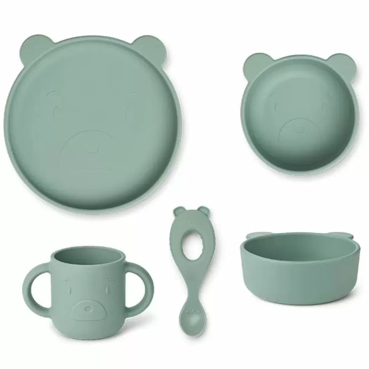 Kinderservies Sets-Liewood Siliconen Serviesset Vivi Mr Bear Peppermint