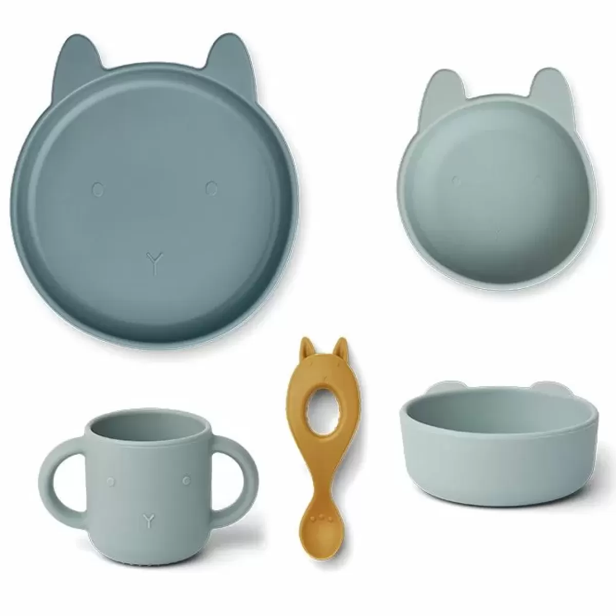 Kinderservies Sets-Liewood Siliconen Serviesset Vivi Rabbit Blue Multi Mix