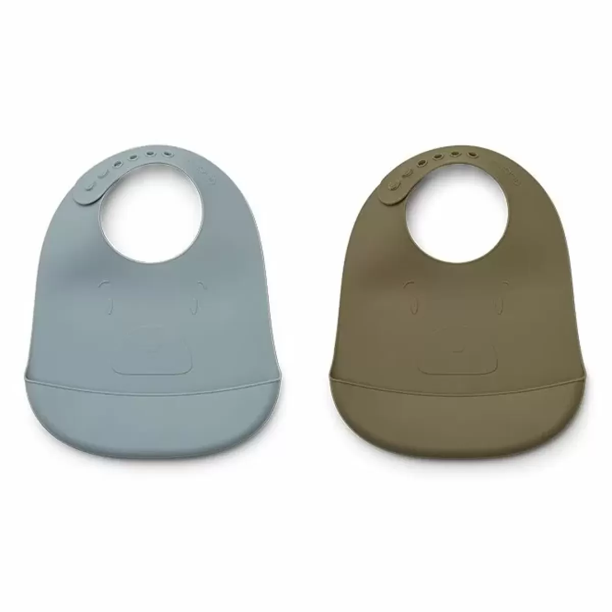 Slabbetjes-Liewood Siliconen Slabben Tilda Mr Bear Khaki/Blue Fog (2St)