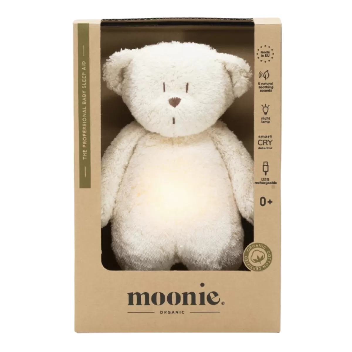 Babyspeelgoed-Moonie Slaapknuffel Humming Bear Polar