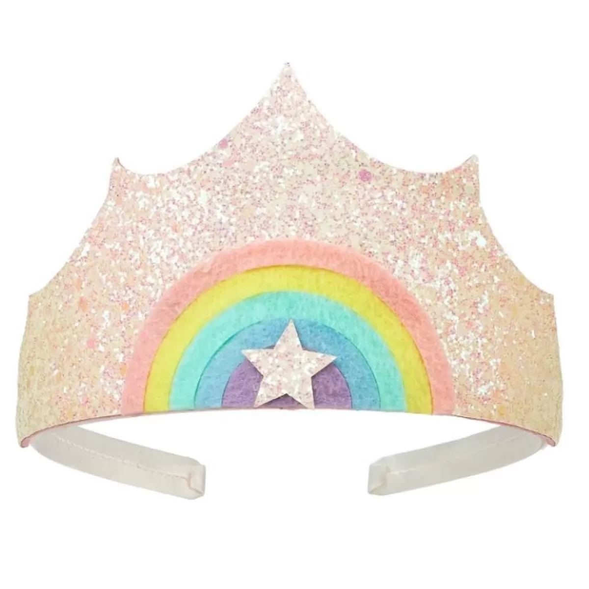 Verkleed Accessoires-Souza Diadeem Regenboog Glitters