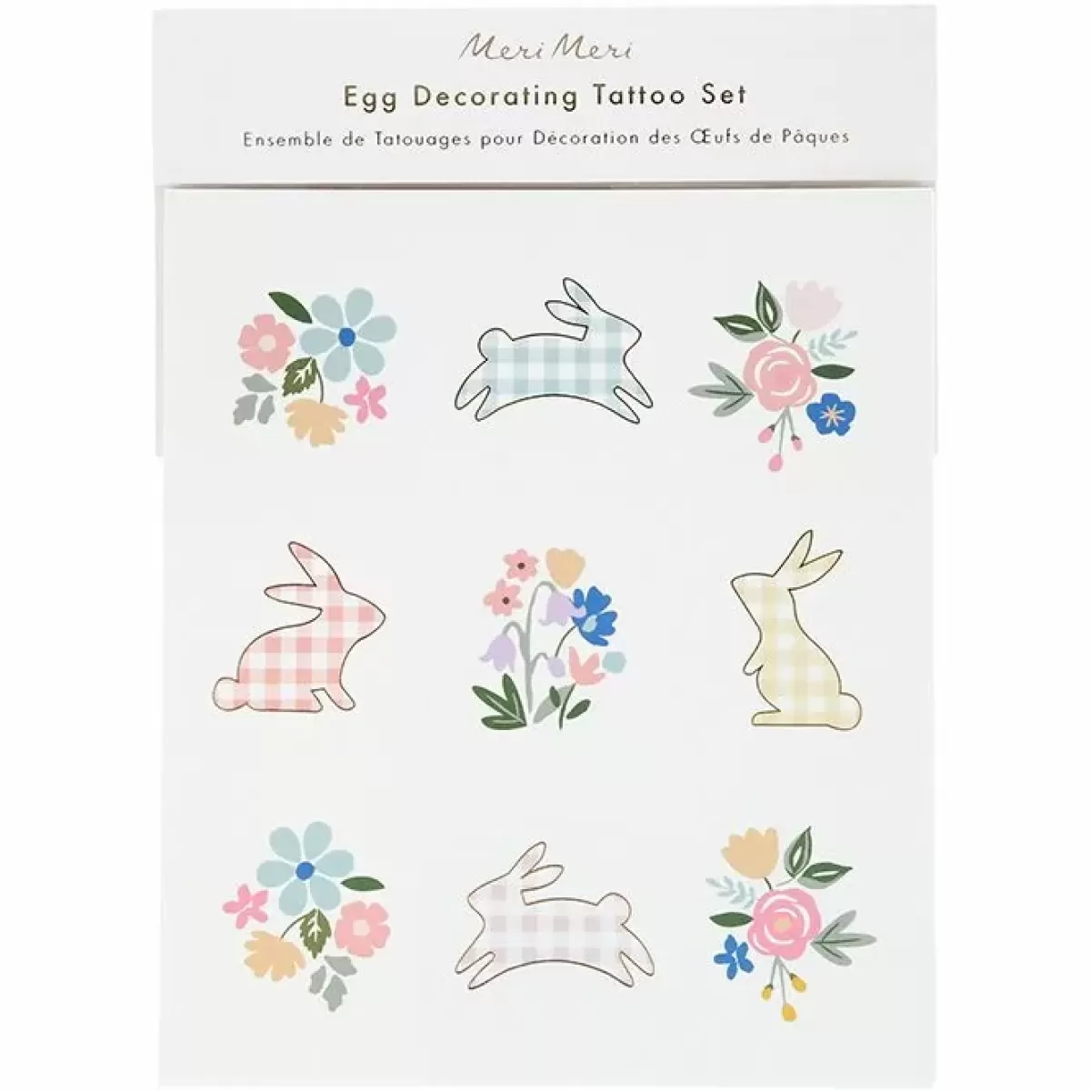 Tekenen En Knutselen-Meri Meri Stickerset Paaseieren Gingham Bunny