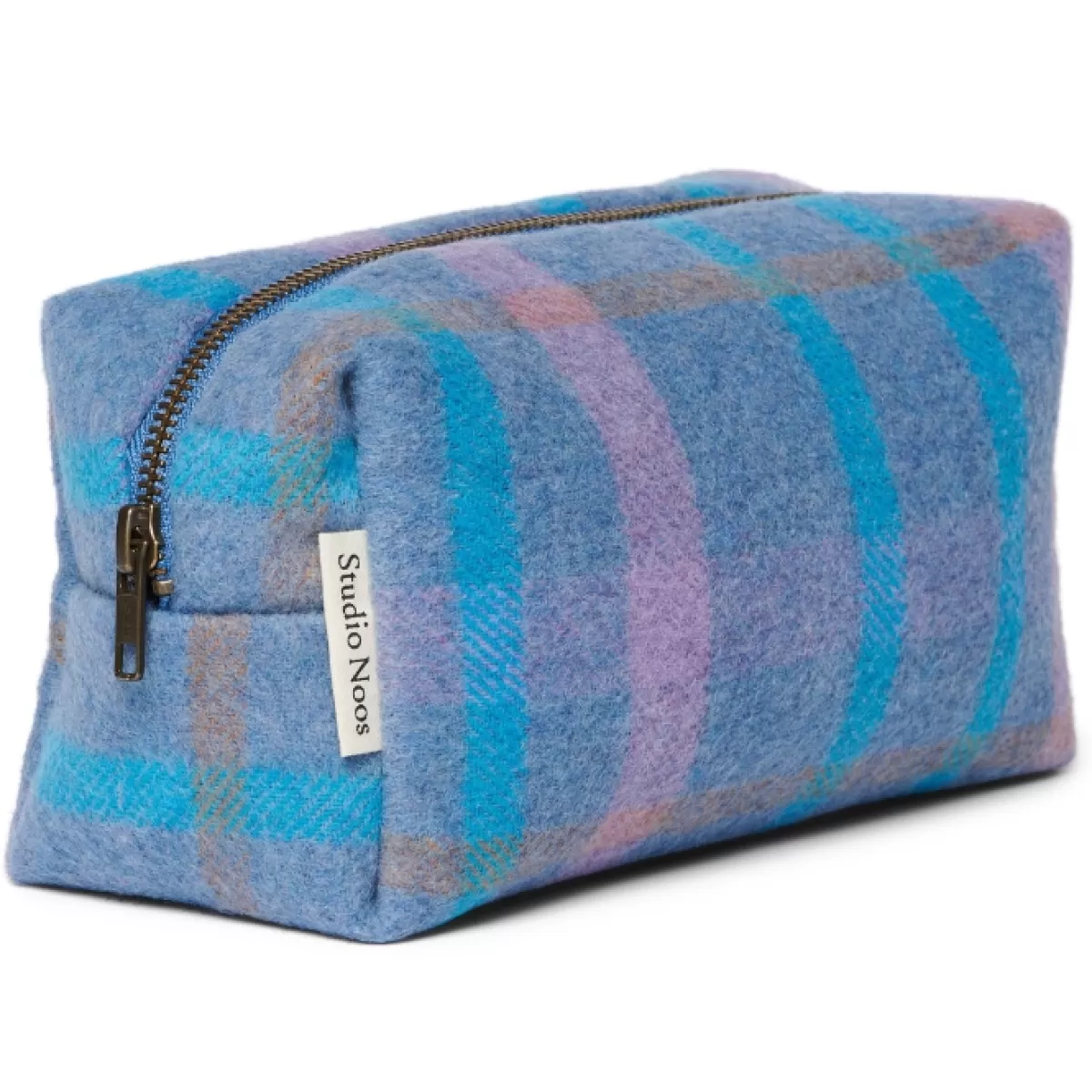 Toilettassen-Studio Noos Toilletas Sky Blue Wool Checked