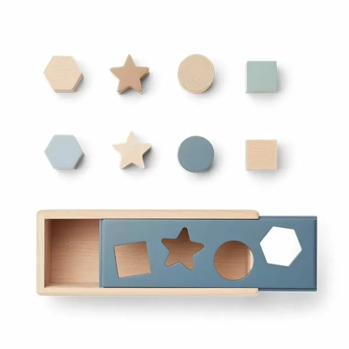 Educatief Speelgoed-Liewood Vormenstoof Midas Geometric Whale Blue Multi Mix