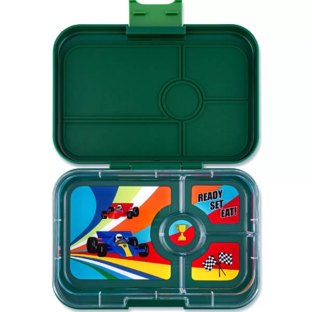 Broodtrommels-Yumbox Lunchbox Bento Greenwich/Race Cars 4 Vakken